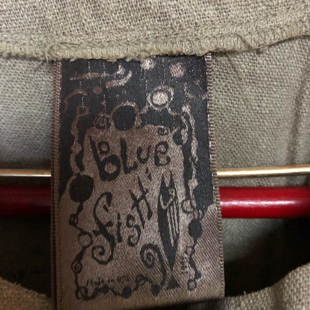 Vintage Blue Fish Raw-silk buttoned jacket - Picture 2 of 3